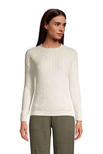 Women's Fine Gauge Cotton Cable Rollneck Pullover Sweater | Lands' End (US)