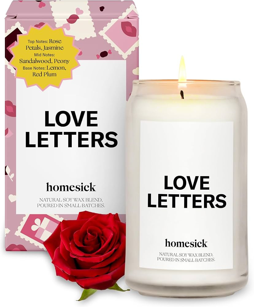 Homesick Scented Candles for Home (Love Letters) - 13.75 oz Natural Long-Lasting Soy Wax Blend Ja... | Amazon (US)