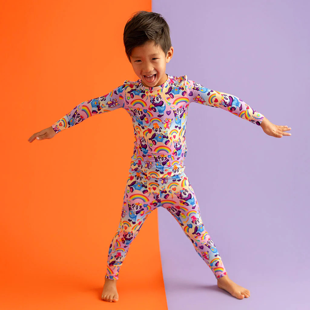 Pink Long Sleeve Toddler Pajamas | Lisa Frank® Panda Painter | Posh Peanut