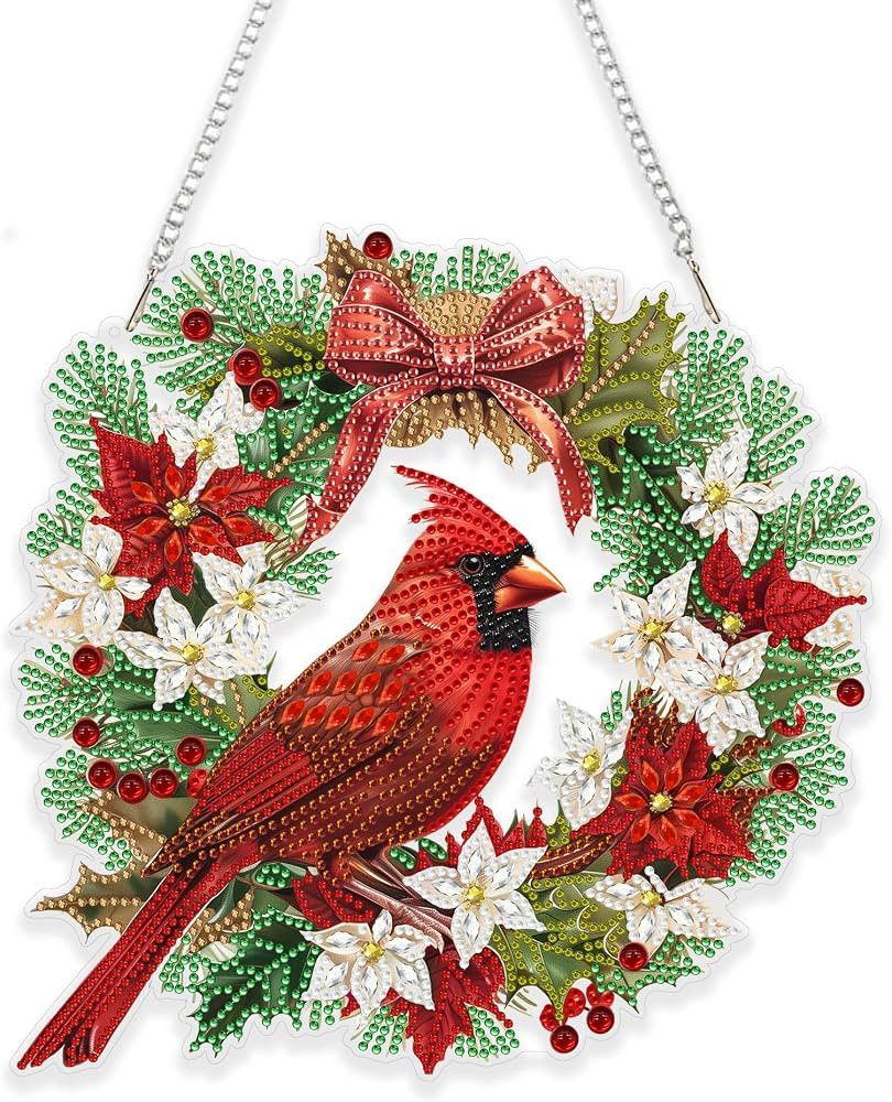 Eiflow Christmas Diamond Art Hanging Kit for Adult, DIY Acrylic Diamonds Painting Ornament Double... | Amazon (US)