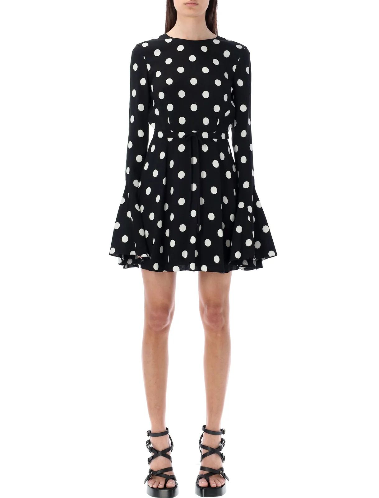 Saint Laurent Polka Dots Print Open-Back Dress | Cettire Global