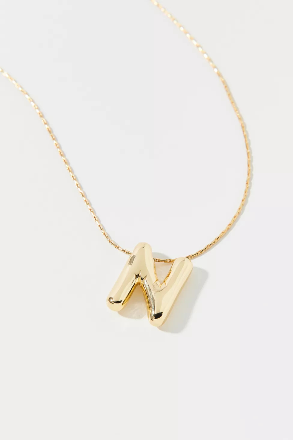 14k Gold Plated Bubble Initial Charm Necklace | Urban Outfitters (US and RoW)