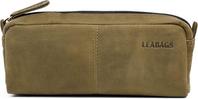 LEABAGS Fort Wayne Leather Pencil Case I Genuine buffalo leather pencil case I Leather case I Vin... | Amazon (US)