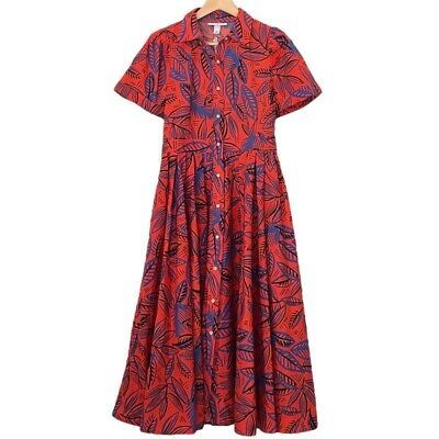 Alexis x Target Tropical Leaf Print Short Sleeve Midi Full Skirt Dress Small NWT | eBay US