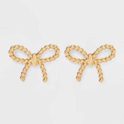 Simple Bow Earrings - A New Day™ Gold | Target