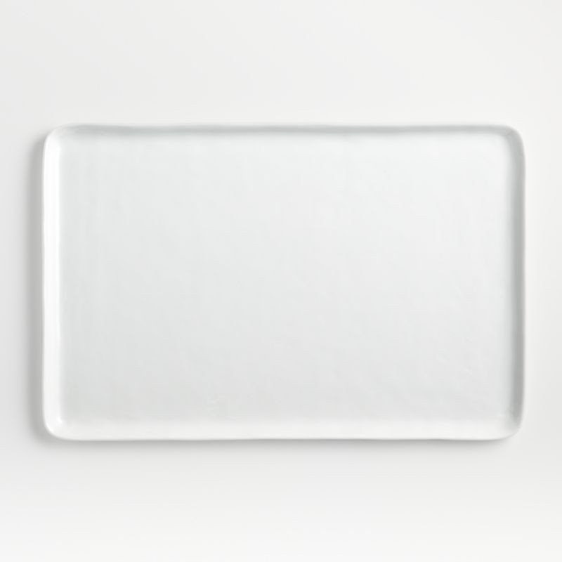 Mercer White Rectangle Ceramic Platter + Reviews | Crate & Barrel | Crate & Barrel