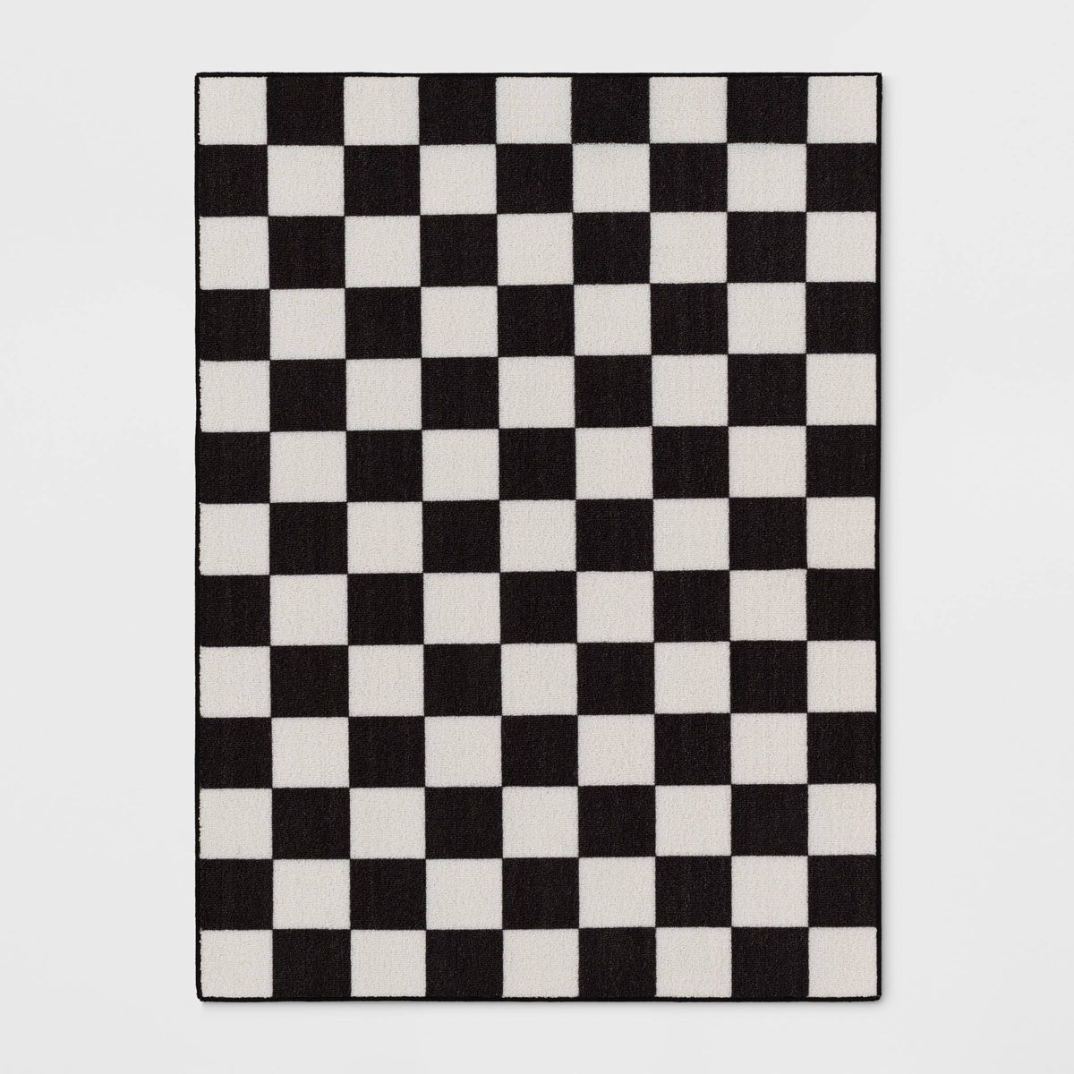 4'x5'5" Washable Small Checker Accent Rug Charcoal and Ivory - Room Essentials™ | Target