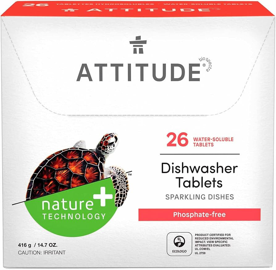 ATTITUDE Dishwasher Tablets, Water-Soluble, Anti-Limescale, Plant- and Mineral-Based Formula, Pho... | Amazon (US)