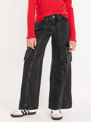 High-Waisted Super Baggy Wide-Leg Cargo Jeans for Girls | Old Navy | Old Navy (US)