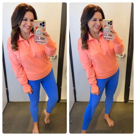 Old navy ootd. Blue leggings. Coral sweatshirt. Workout. Athleisure. 

#LTKfitness #LTKsalealert #LTKstyletip