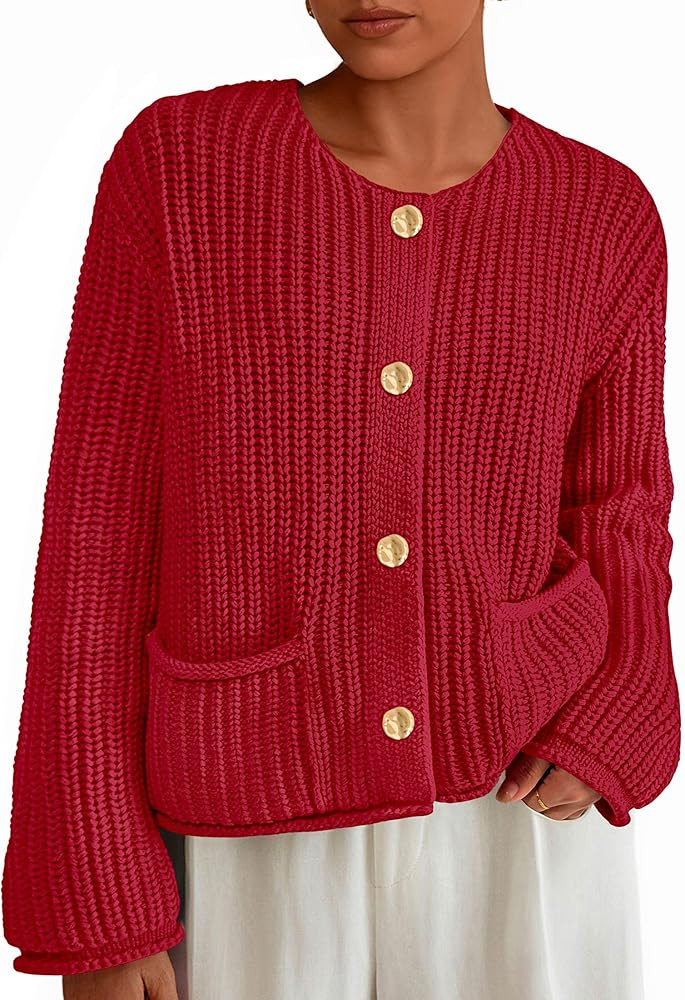 PRETTYGARDEN Cardigan Sweaters for Women 2025 Trendy Oversized Knit Chunky Button Cardigans Fall ... | Amazon (US)