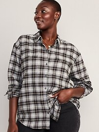 Oversized Flannel Boyfriend Shirt for Women | Old Navy (US)