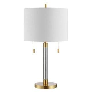 Bixby 26. 5 in. Brass Table Lamp with White Shade | The Home Depot