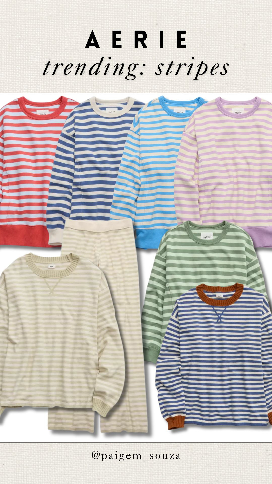 Striped sweaters are trending at Aerie and I’m obsessed. 🤍 Lightweight, relaxed fit pullovers that are perfect for spring layering, travel days and easy everyday outfits. These classic stripes come in so many pretty colorways.


Aerie striped sweater, aerie crewneck pullover, striped spring sweater, lightweight knit sweater, relaxed fit sweatshirt, pastel striped top, preppy spring outfit, coastal style sweater, everyday layering piece, travel outfit essential, casual spring outfit, women’s striped pullover. 

 

#LTKootd