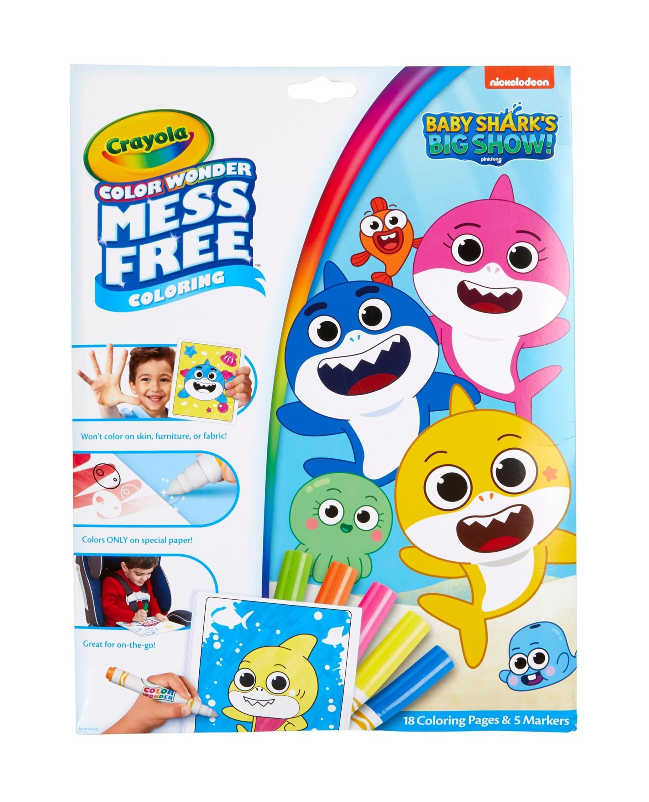 Crayola Baby Shark Color Wonder Pages, Mess Free Coloring for Toddlers, Coloring Activity, Travel... | Amazon (US)