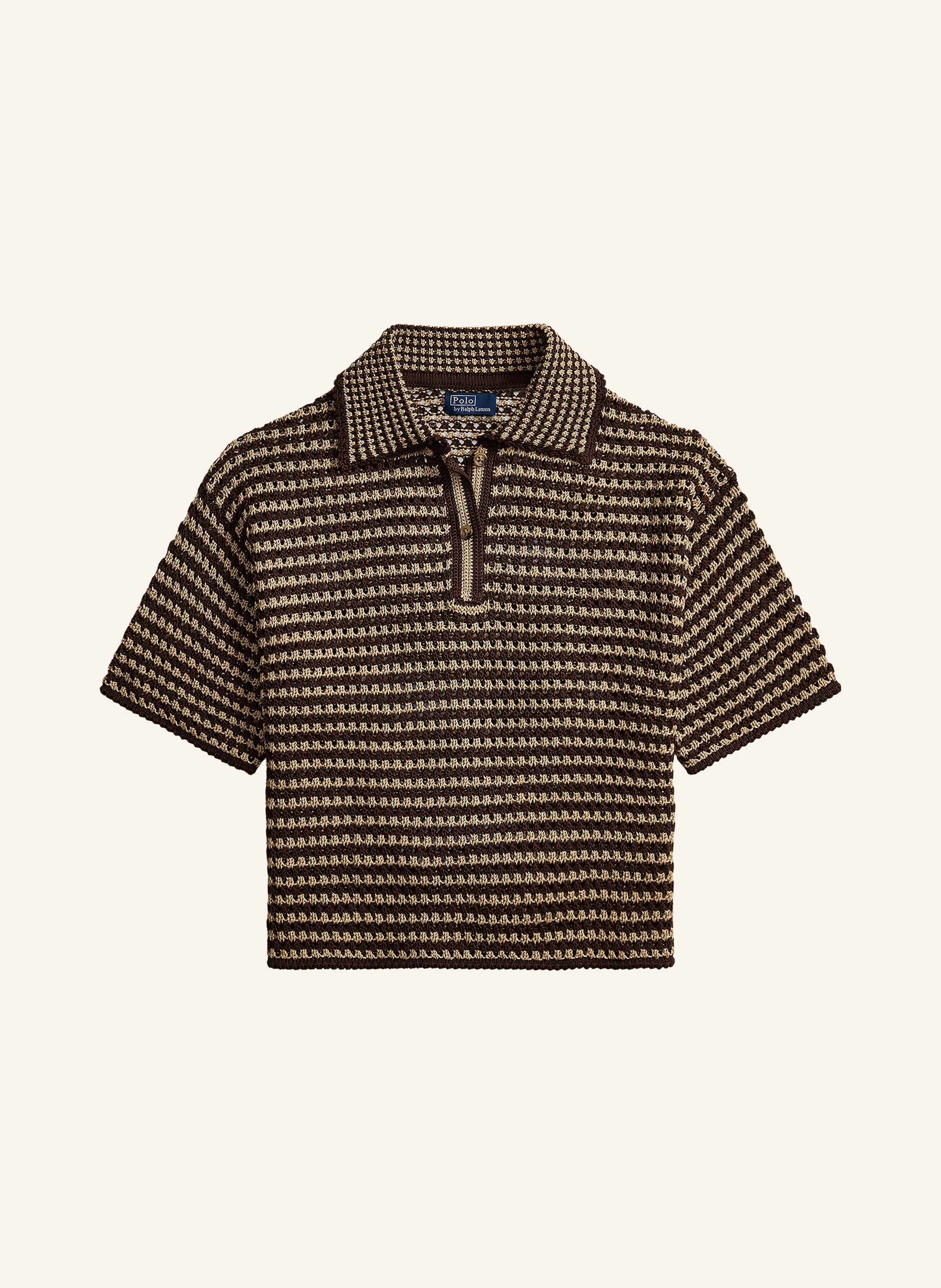 POLO RALPH LAUREN Strick-Poloshirt in dunkelbraun / camel | Breuninger (DACH)