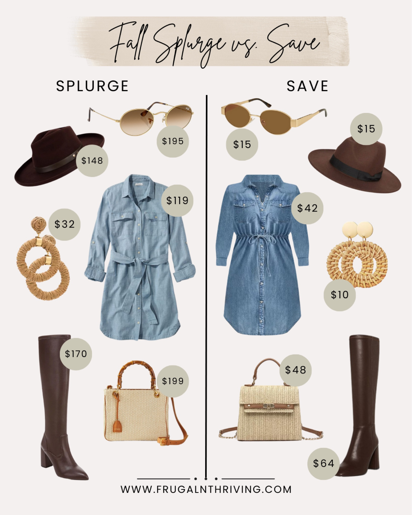 Why spend big on seasonal styles when you can look trendy for less? Having the hottest fashions in your closet doesn’t have to break the bank! This fall splurge vs save will have you rocking some of autumn’s best pieces for less than the cost of one splurge-worthy handbag! See our inspiration below ⬇️ 

#LTKSaleAlert #LTKSeasonal #LTKStyleTip