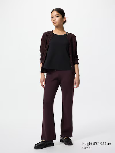Washable Knit Ribbed Trousers | UNIQLO (UK)