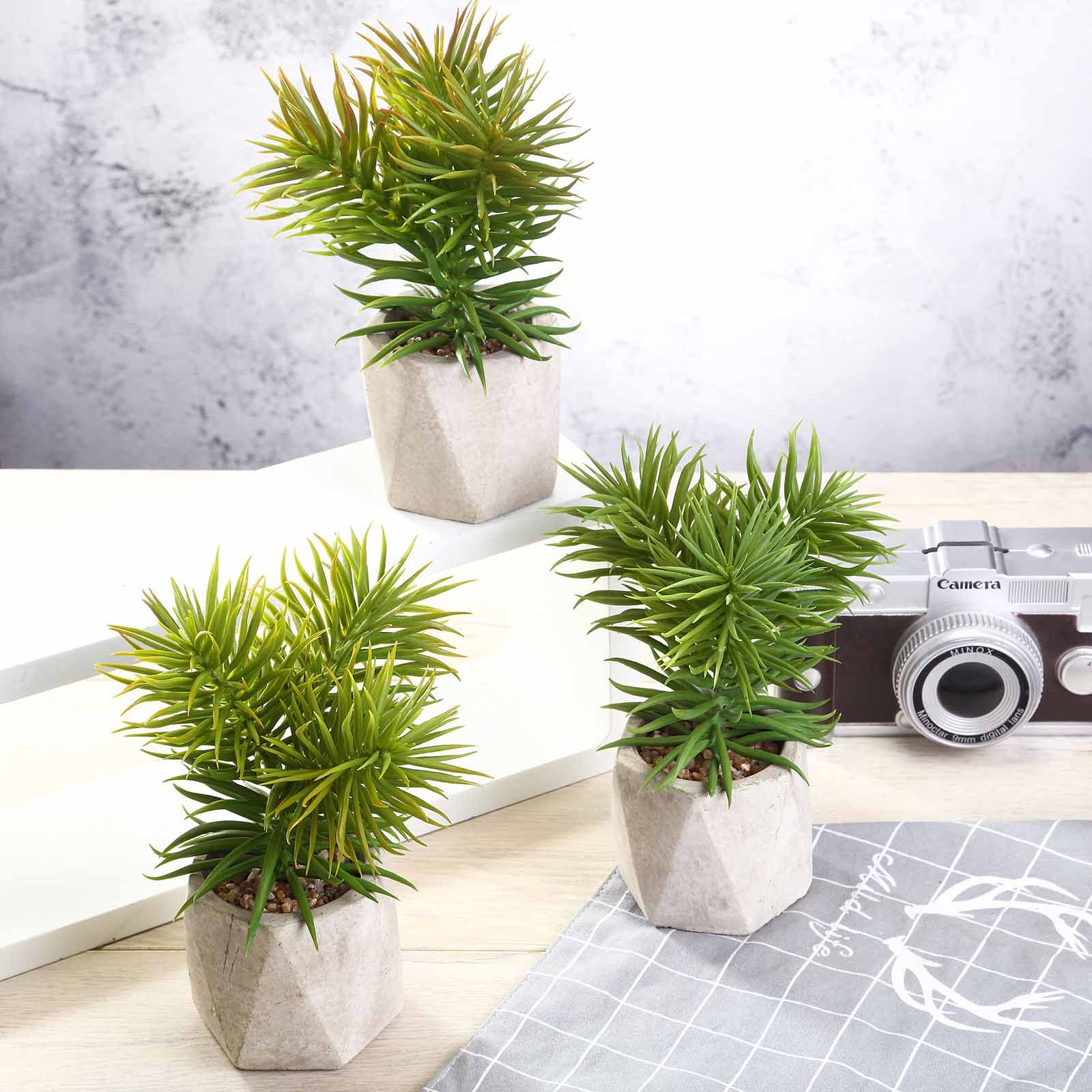 Efavormart Set of 3 | 8” Assorted Spiky Crassula Artificial Faux Succulent Mini Green Plants in... | Walmart (US)