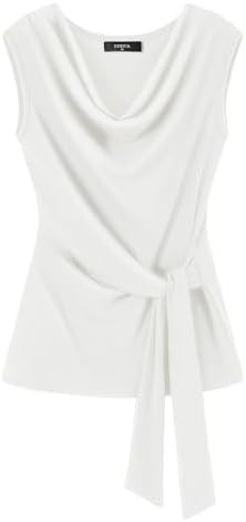 ZESICA Women's Summer Business Casual Tank Tops 2026 Cowl Neck Sleeveless Knit Slim Shirts Spring... | Amazon (US)