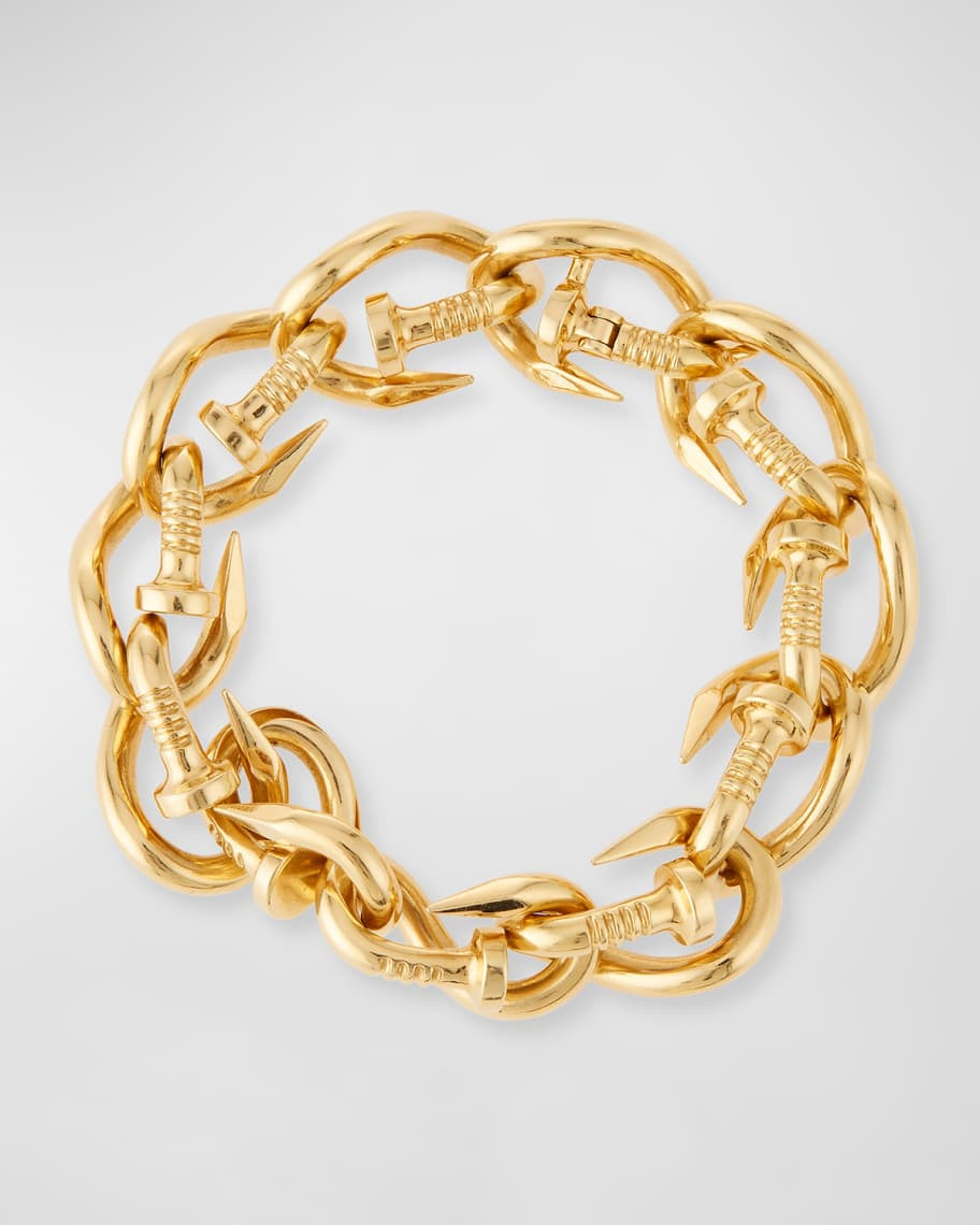 18k Polished Nail Link Bangle Bracelet | Neiman Marcus