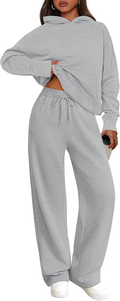PRETTYGARDEN Women's 2 Piece Outfits Fall Sweatsuits Oversized Hoodies Wide Leg Sweatpants Tracks... | Amazon (US)