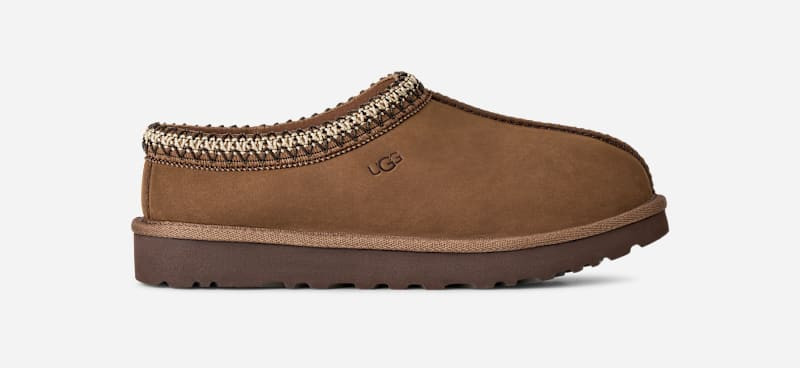 UGG® Women's Tasman Nubuck Sheepskin Slippers in Dark Chestnut, Size 6 | UGG (US)