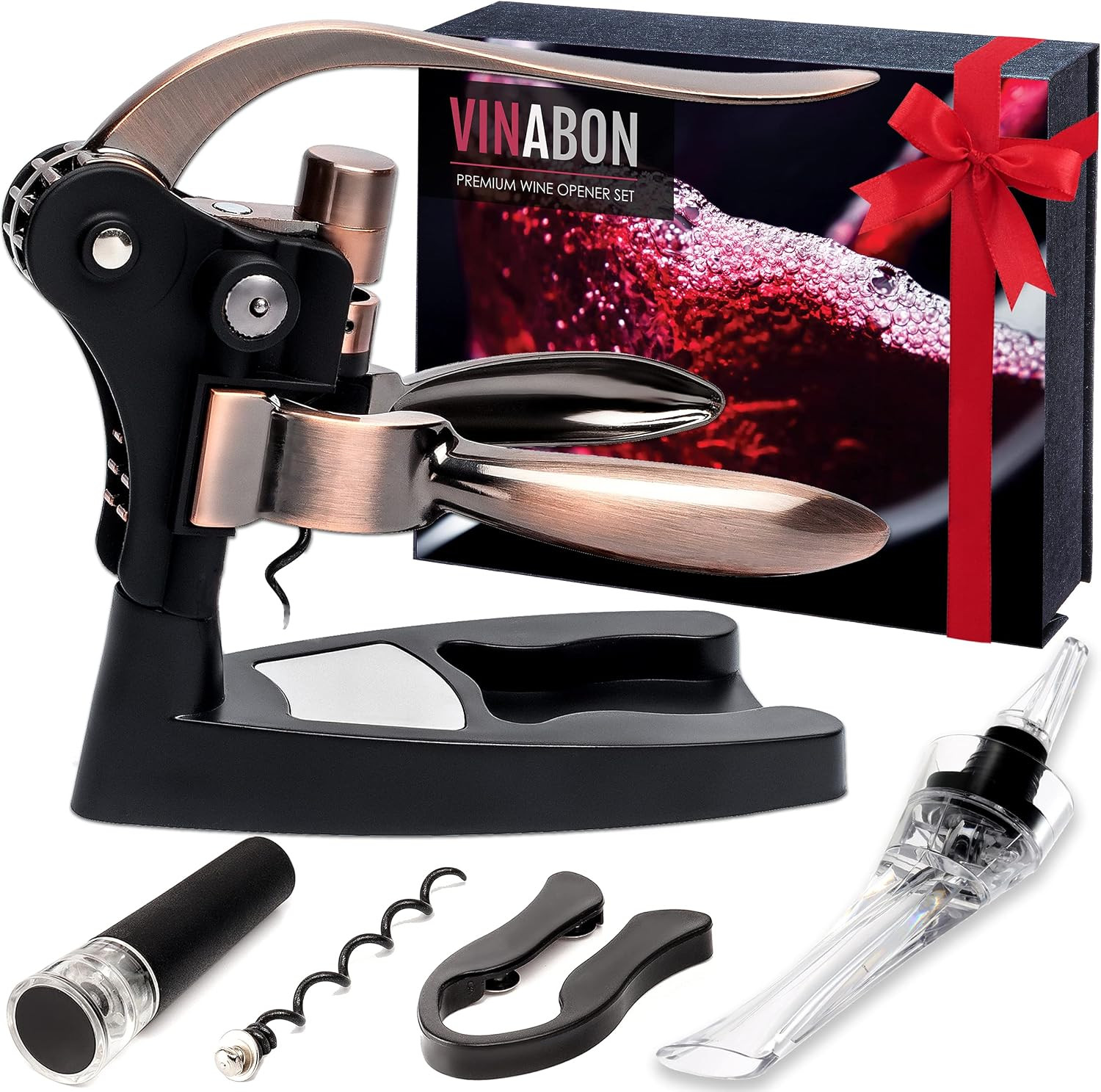 VINABON Wine Opener Set - Premium All-in-One 6pcs Wine Bottle Opener Set with Wine Aerator, Foil ... | Amazon (CA)