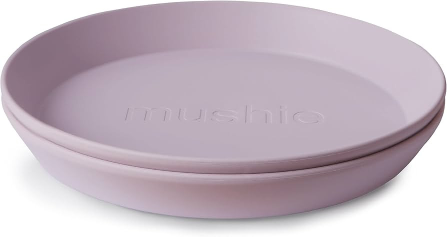 mushie Round Dinnerware Plates for Kids | Made in Denmark, Set of 2 (Soft Lilac) | Amazon (US)