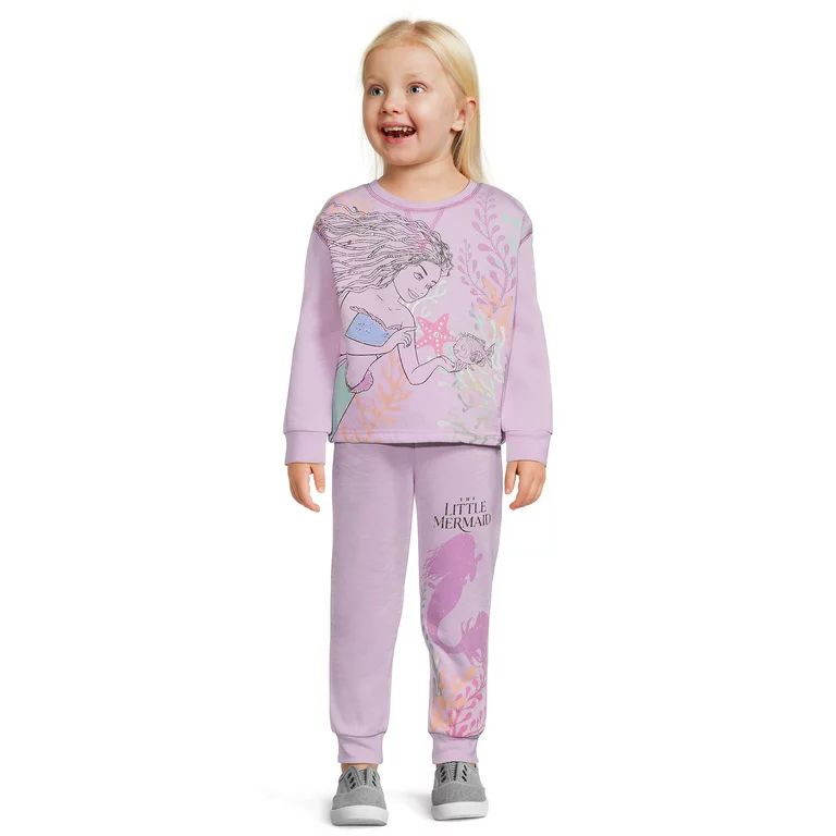 Live Action Little Mermaid Toddler Girls Sweatshirt and Joggers Set, 2-Piece, Sizes 2T - 5T | Walmart (US)