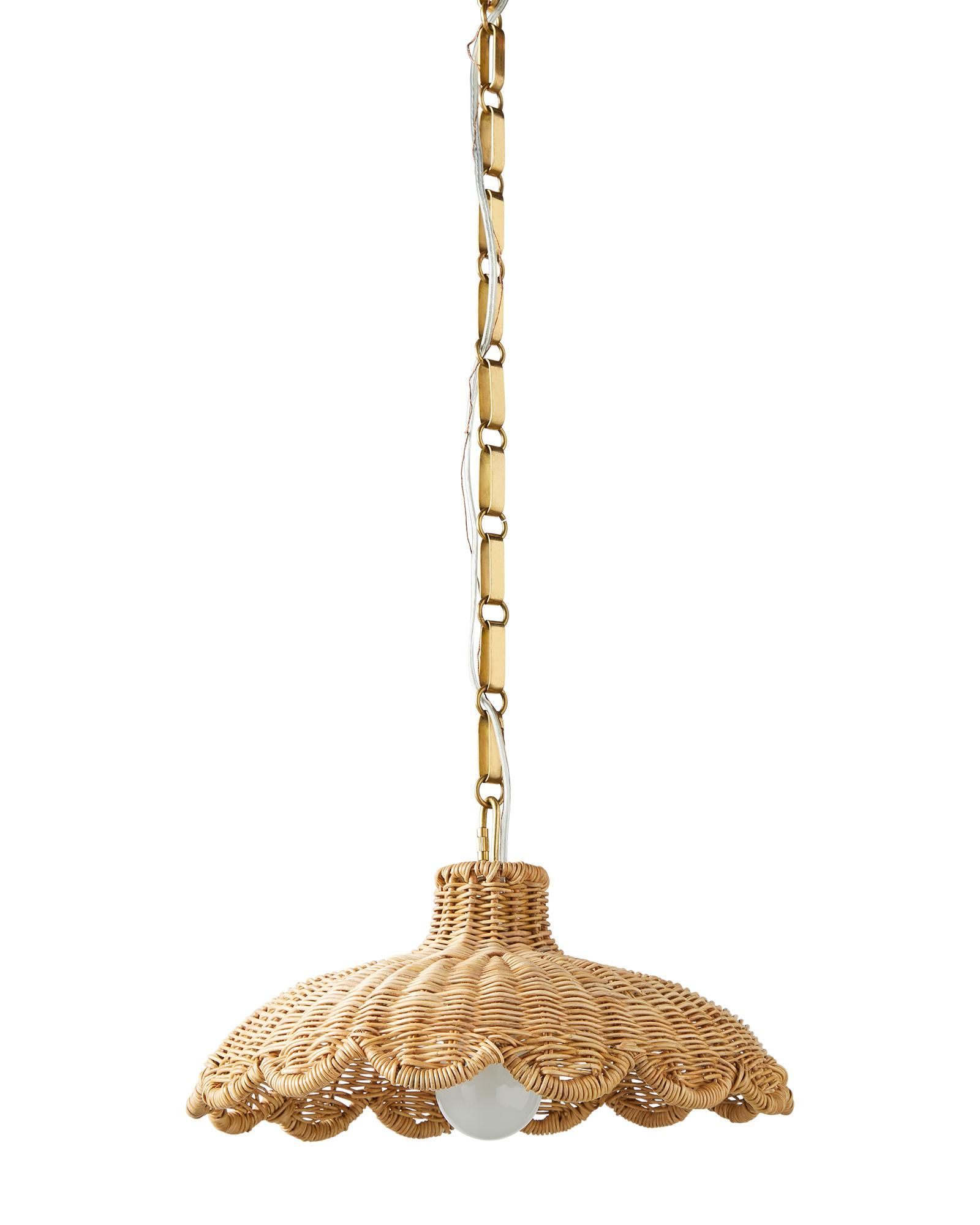 Scallop Rattan Pendant | Serena and Lily