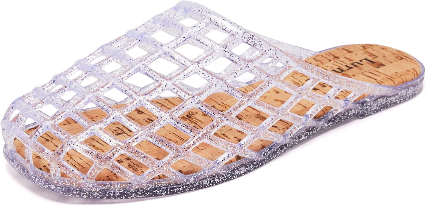 Clear Jelly Mesh Slide Sandals for Women Slip on Closed Toe Flats Sandals Summer Beach Jelly Shoe... | Amazon (US)