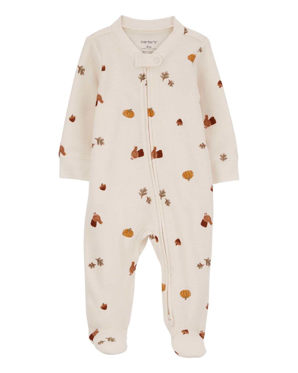 Baby Thanksgiving Zip-Up Thermal Footie Sleep & Play Pajamas - Carter's | Carter's | Carter's Inc