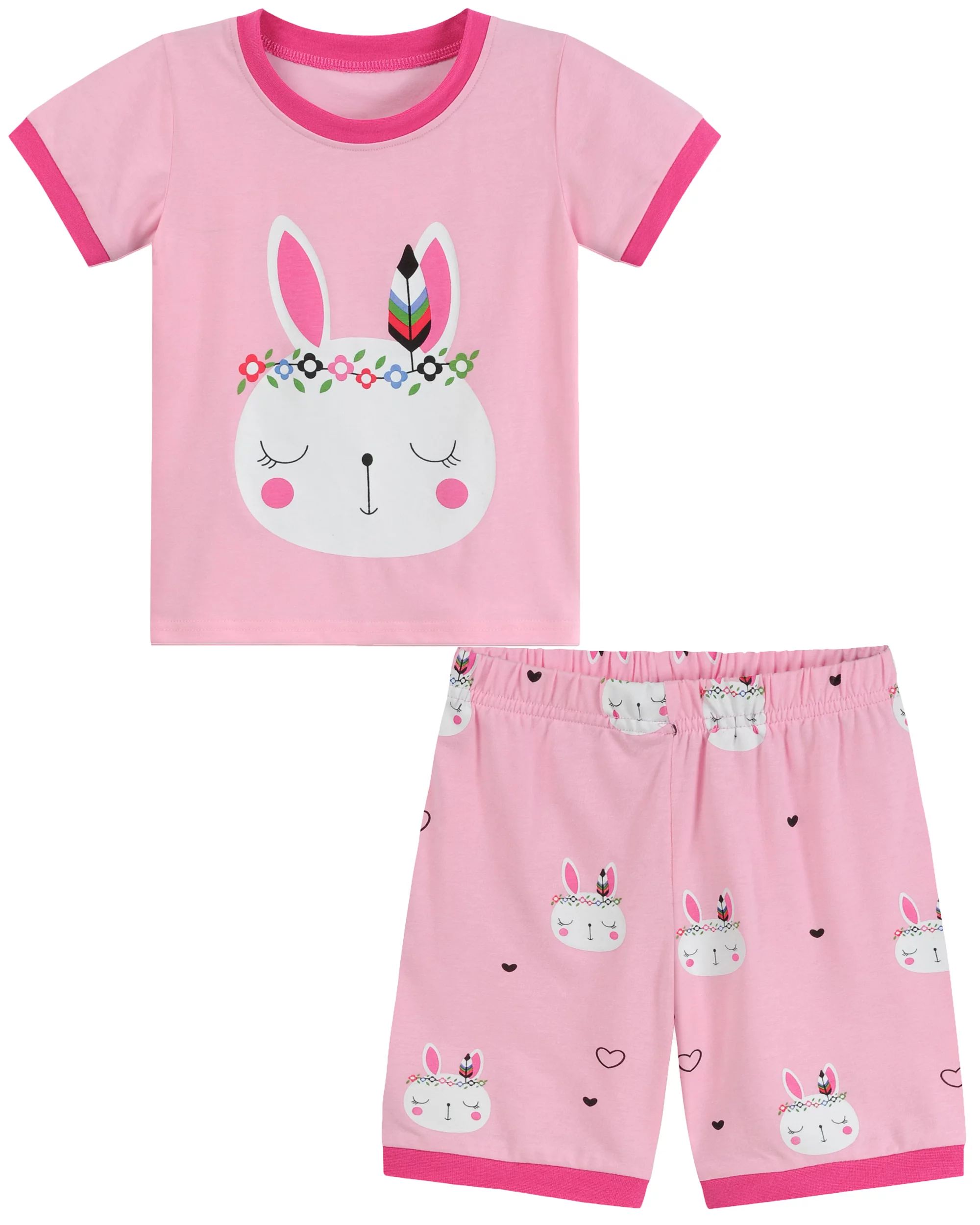 Little Hand Toddler Girls Rabbit Pajamas Heart Kids Easter Sleepwear 4T | Walmart (US)