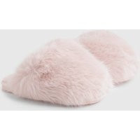 boohoo Women's Oversized Fluffy Slippers Shoe in Baby Pink | Size: Small | Polyester | boohoo (US & Canada)