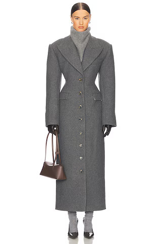 Italian Wool Blend Topcoat in Dark Brown | Revolve Clothing (Global)