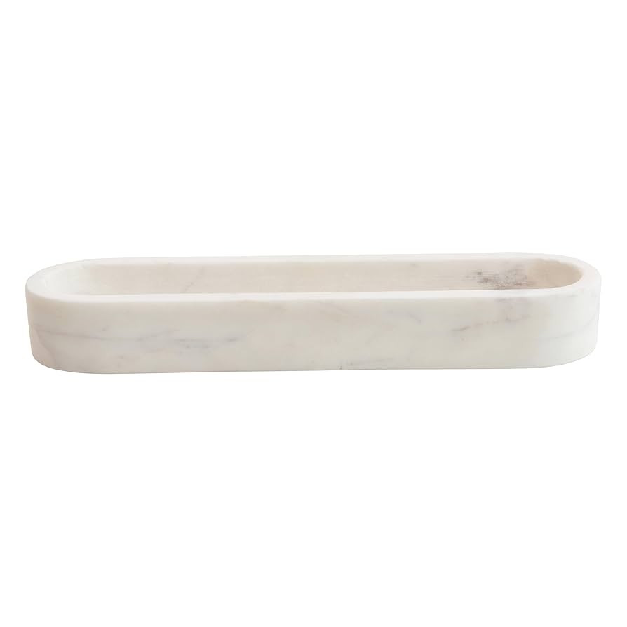 Creative Co-Op White Marble Cracker Dish Large | Amazon (US)
