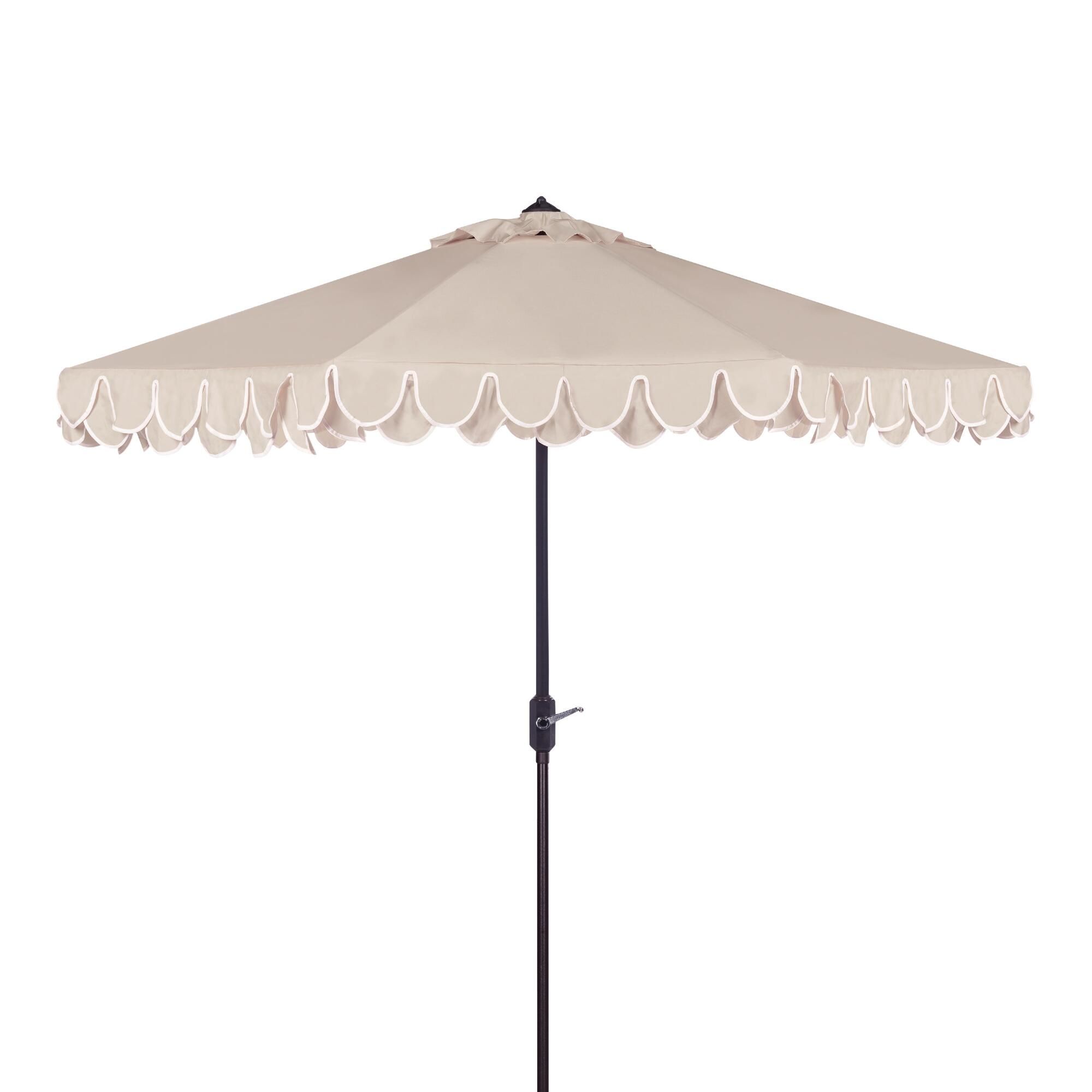 Natural Double Scallop 9 Ft Tilting Outdoor Patio Umbrella by World Market | World Market