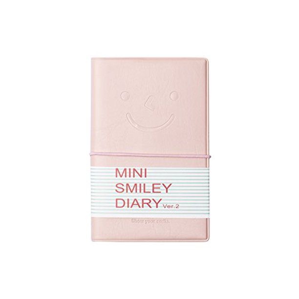 Smiley Mini Diary Leather Notebook Journal Lined & Plain Paper - Various Colours (Pastel Pink) - ... | Walmart (US)