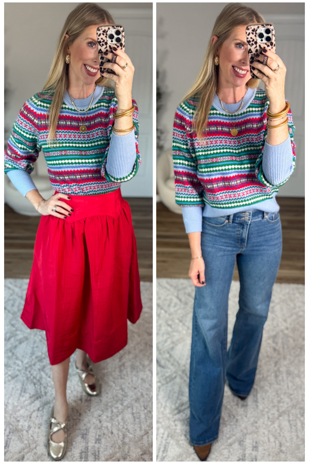 2 ways to style this fair isle sweater from Walmart! Size small 

#LTKStyleTip #LTKHoliday #LTKFindsUnder50