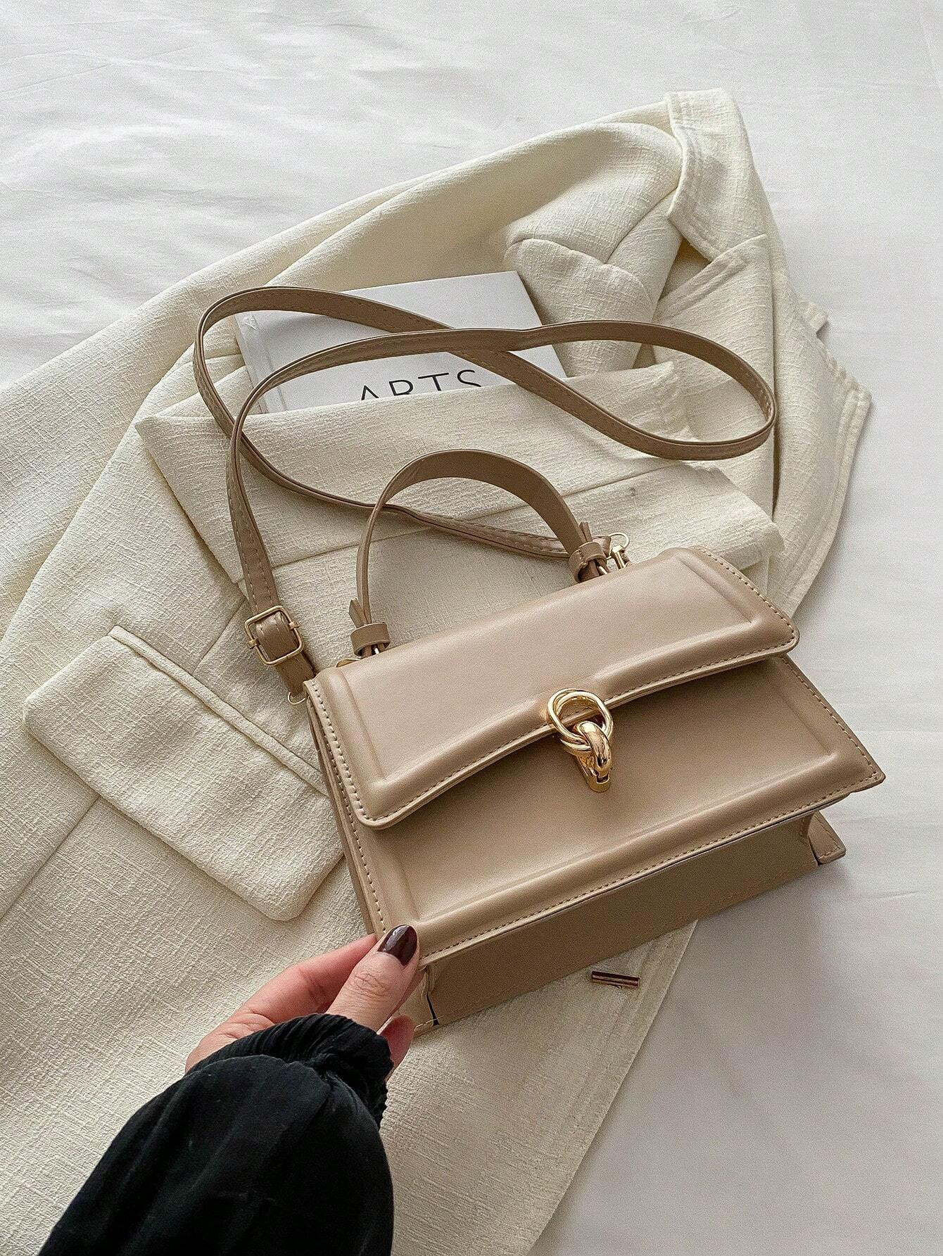 TrendsElegant Solid Color Fashion Handbag, Retro Flap Purse For Women, PU Crossbody Shoulder Bag ... | SHEIN