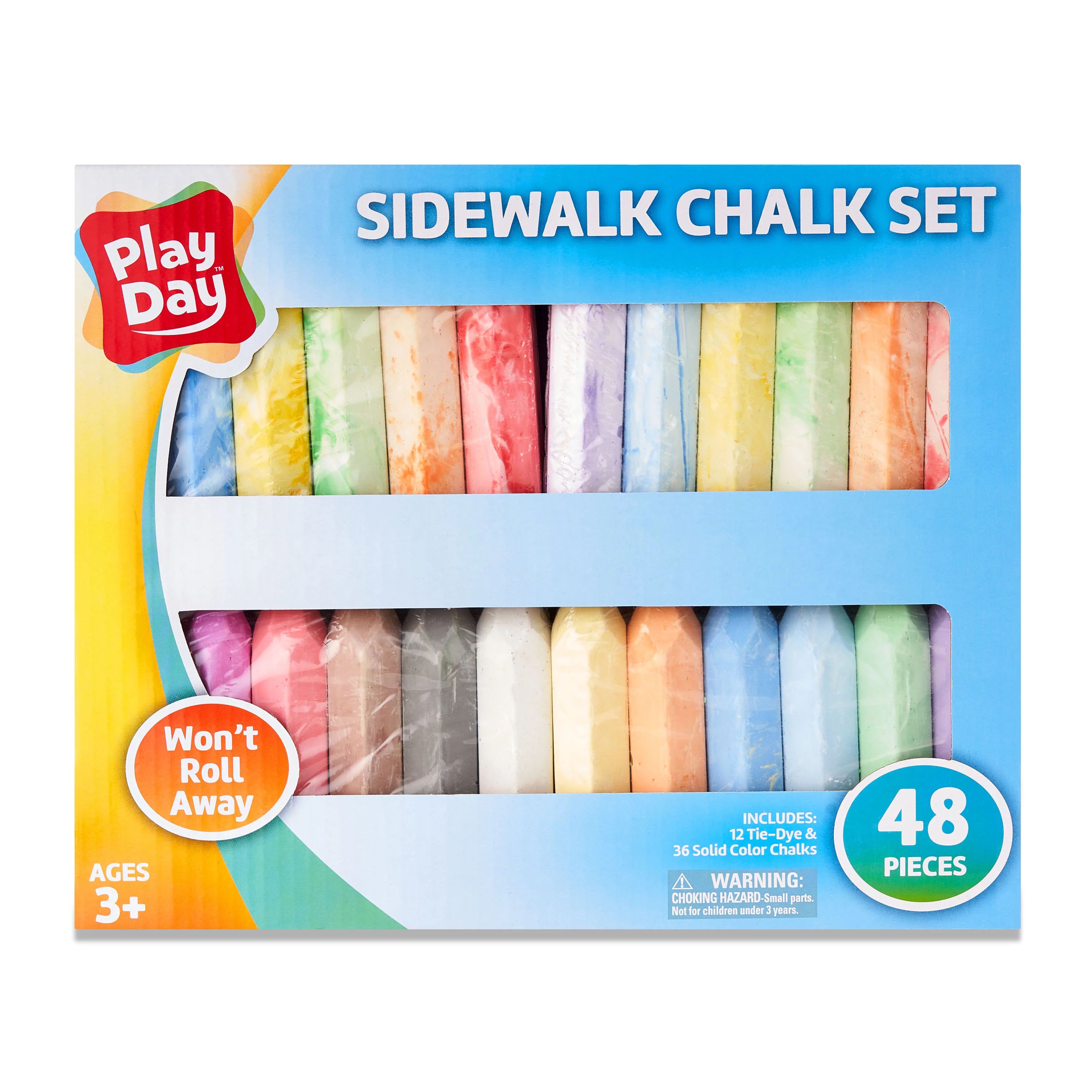 Play Day Sidewalk Chalk Set, 48 Pieces - Walmart.com | Walmart (US)