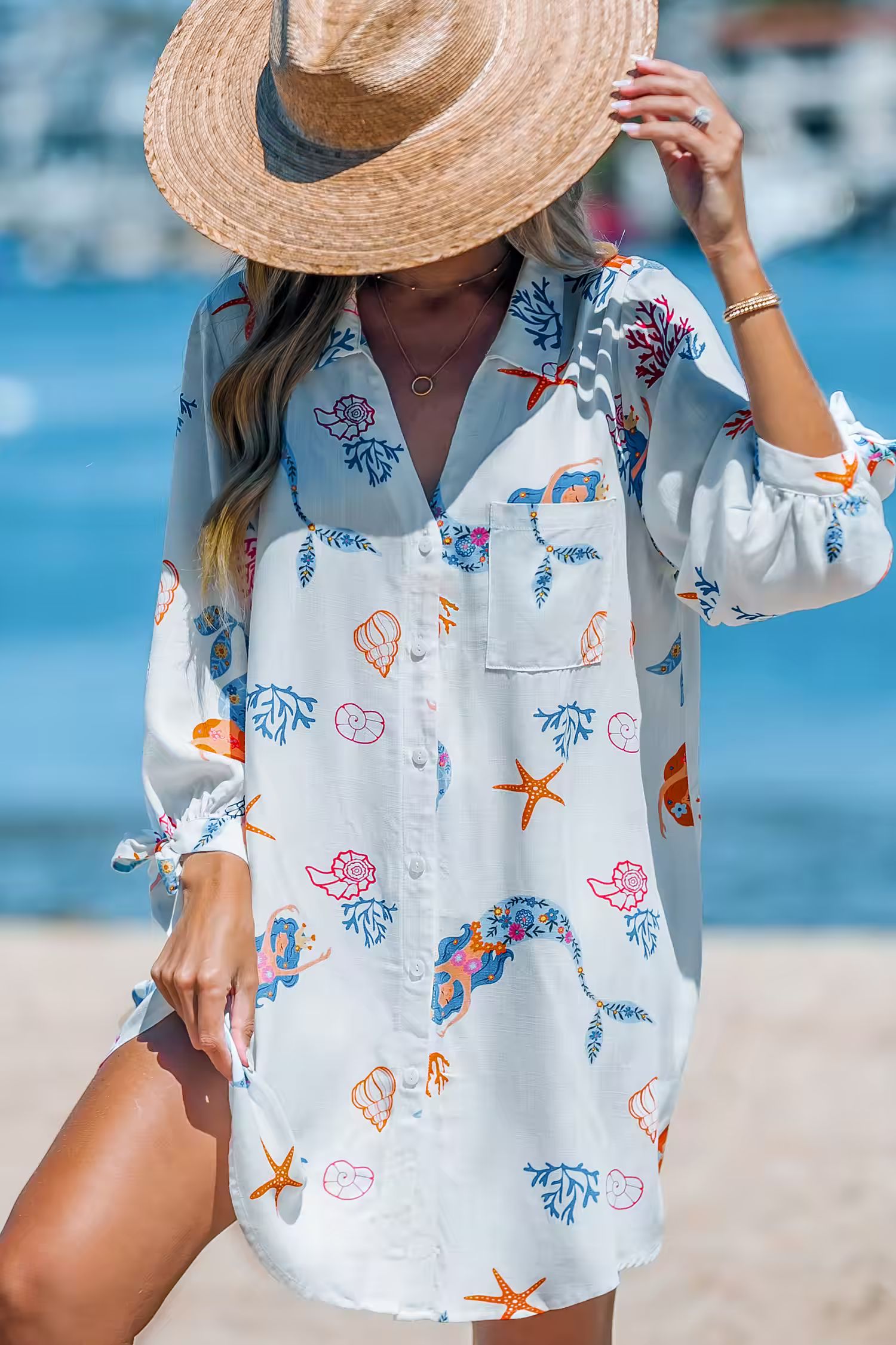 NewNautical Print Cover-Up Dress | Cupshe US