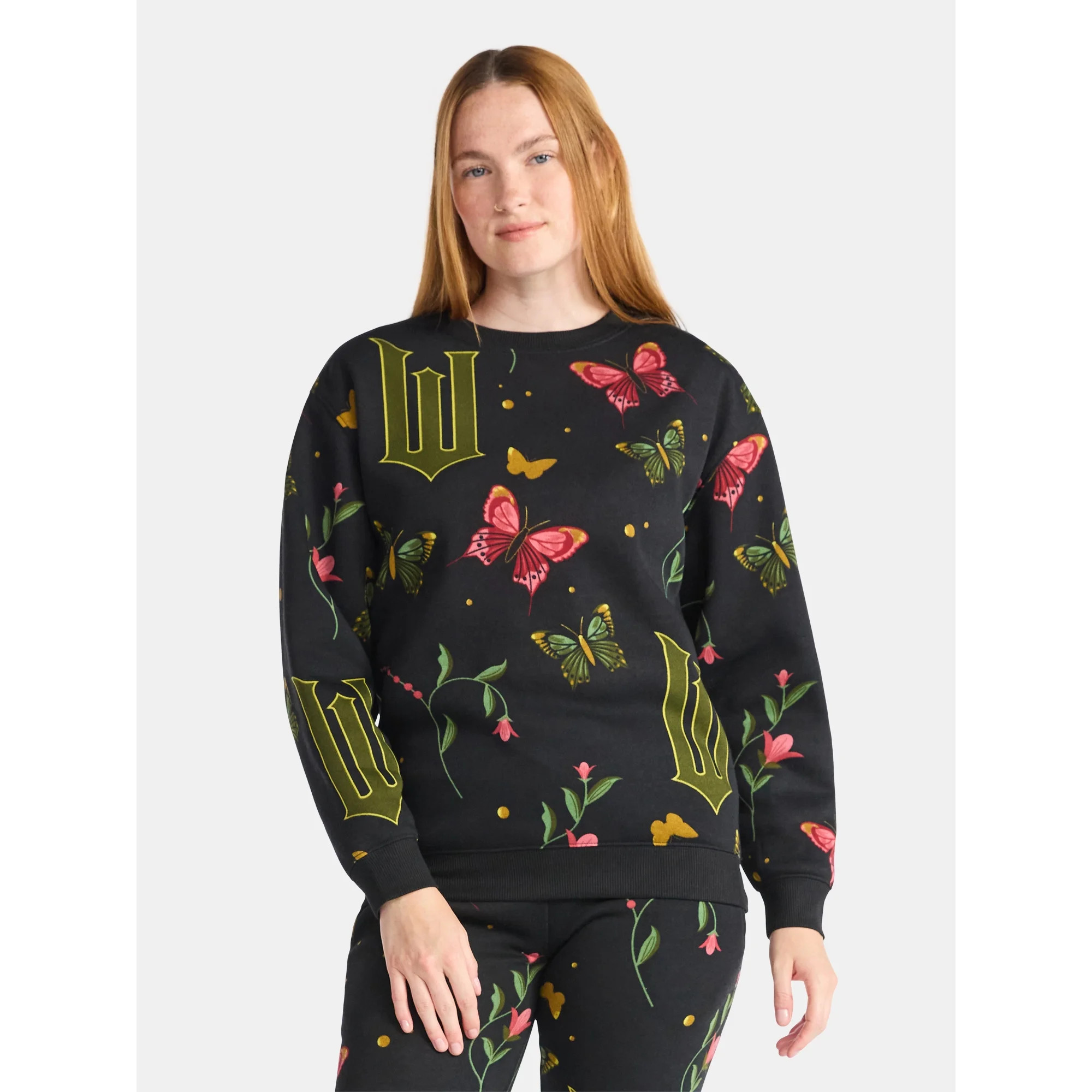 Wicked Women's Graphic Print Fleece Sweatshirt with Long Sleeves, Sizes XXS-XXL | Walmart (US)