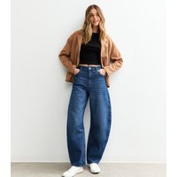 Women's Blue Barrel Leg Jeans New Look | New Look (UK)