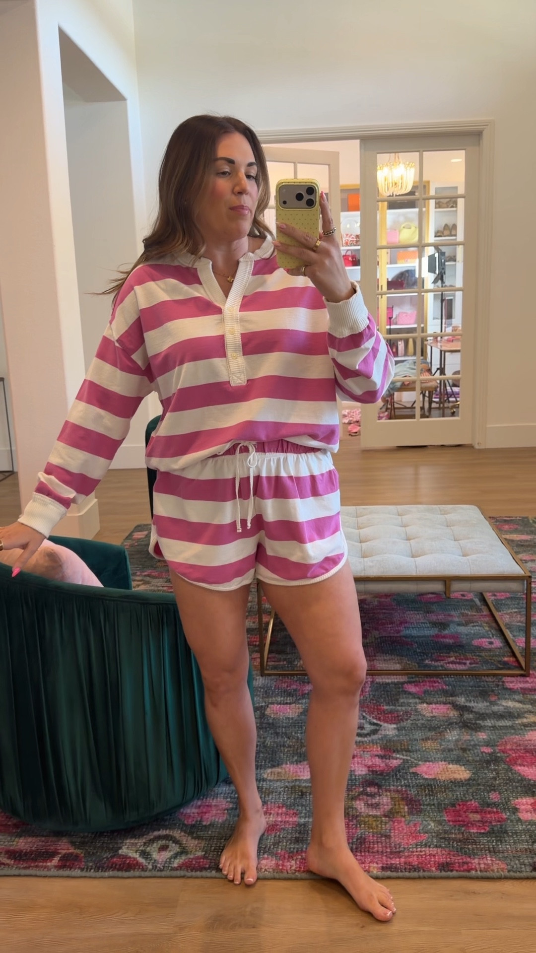 curvy midsize pink and white stripe lounge set! can also wear to the beach! in the medium in top (runs very oversized!) and large in shorts. 20% off with code LTKAERIE20 💕 

#LTKMidsize #LTKSeasonal #LTKxAerie