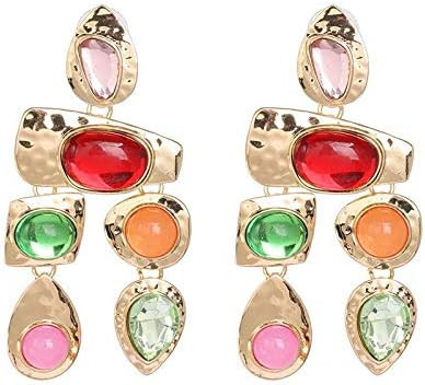 18K Gold Tassel Earrings with Rhinestone Inlay - Unique Vintage Boho Dangle Statement Jewelry for... | Amazon (US)