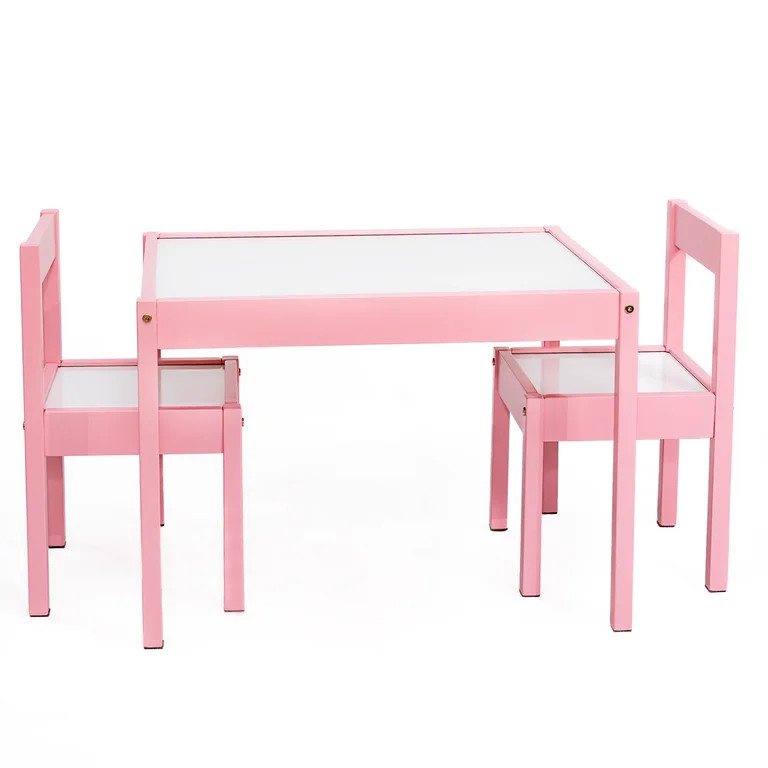 Mainstays Kids 3-Piece Table and Chair Set, Blush Rose | Walmart (US)