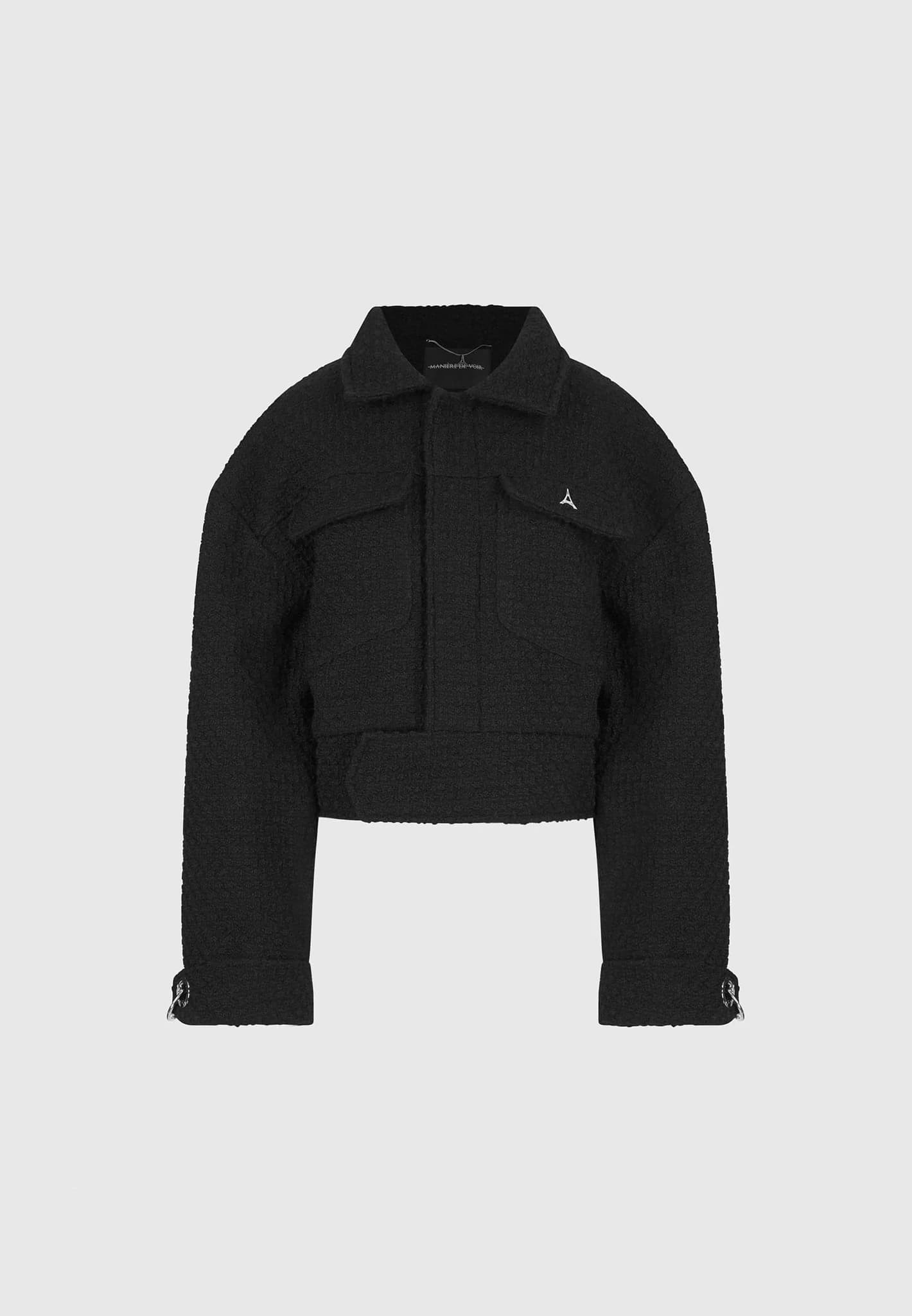 Boxy Boucle Jacket - Black | Maniere De Voir