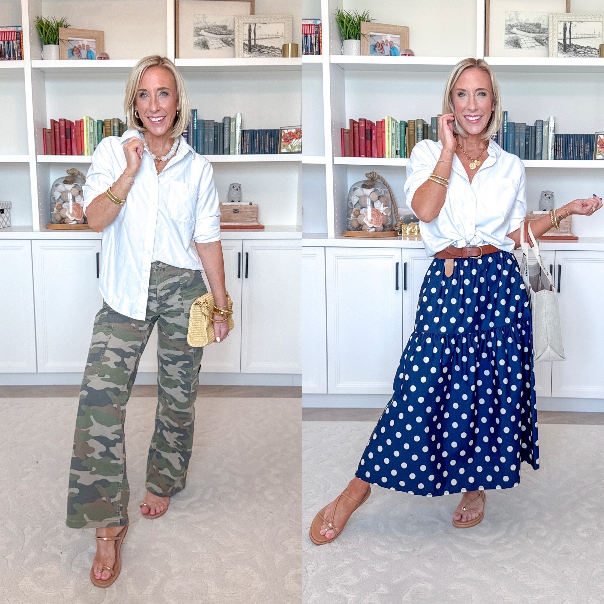 My go-to white button down (I’m wearing a size small).
• pants - size 0.
• skirt - size XS.

#LTKSeasonal #LTKOver40 #LTKPetite